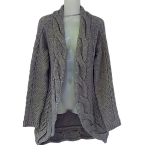 Zara Gray Cable Knit Open Cardigan